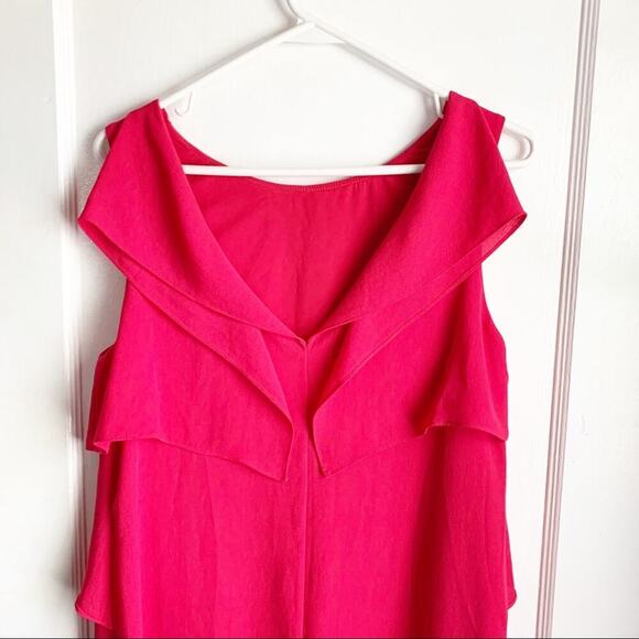 BCBGMAXAZRIA Runway Cardine Drape Chiffon V-Neck Dress Style Red Size Small S - Picture 12 of 14